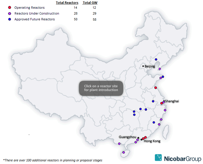 China Nuclear Power Plant Map